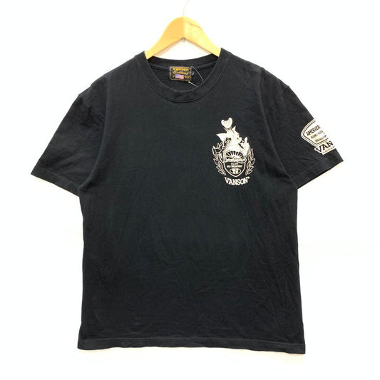 【中古品】【メンズ】 VANSON バンソン 半袖Tシャツ カットソー トップス ブランド 古着 145-250215-gm-17-fuz サイズ：L カラー：ブラック 万代Net店