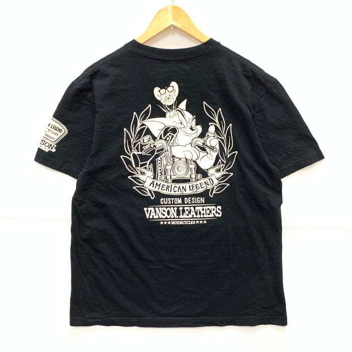 【中古品】【メンズ】 VANSON バンソン 半袖Tシャツ カットソー トップス ブランド 古着 145-250215-gm-17-fuz サイズ：L カラー：ブラック 万代Net店