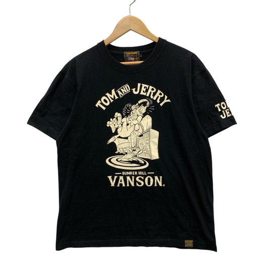 【中古品】【メンズ】 VANSON バンソン 半袖Tシャツ カットソー トップス ブランド 古着 145-250215-gm-15-fuz サイズ：L カラー：ブラック 万代Net店