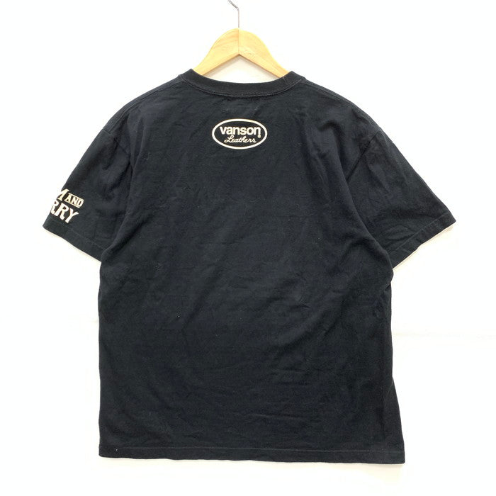 【中古品】【メンズ】 VANSON バンソン 半袖Tシャツ カットソー トップス ブランド 古着 145-250215-gm-15-fuz サイズ：L カラー：ブラック 万代Net店