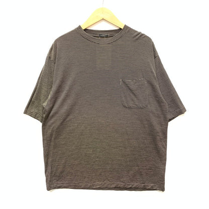 【中古品】【メンズ】 COMOLI コモリ Z01-05023 SUMMER WOOL SS TEE 半袖Tシャツ カットソー トップス ブランド 古着 140-250216-gm-40-fuz サイズ：03 カラー：ブラウン ボーダー 万代Net店