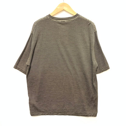 【中古品】【メンズ】 COMOLI コモリ Z01-05023 SUMMER WOOL SS TEE 半袖Tシャツ カットソー トップス ブランド 古着 140-250216-gm-40-fuz サイズ：03 カラー：ブラウン ボーダー 万代Net店