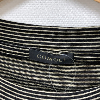 【中古品】【メンズ】 COMOLI コモリ Z01-05023 SUMMER WOOL SS TEE 半袖Tシャツ カットソー トップス ブランド 古着 140-250216-gm-40-fuz サイズ：03 カラー：ブラウン ボーダー 万代Net店