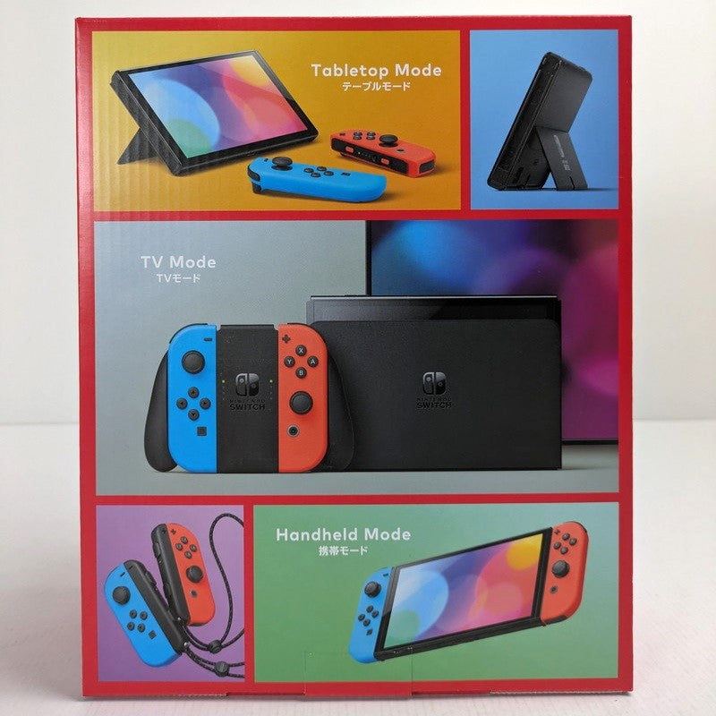 【中古美品】 未使用 Nintendo Switch 有機ELモデル Joy-Con ネオンブルー/ネオンレッド ニンテンドースイッチ ゲーム機本体 034-250224-vt-03-fuz 万代Net店