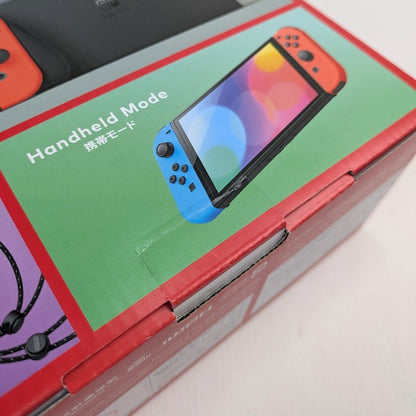 【中古美品】 未使用 Nintendo Switch 有機ELモデル Joy-Con ネオンブルー/ネオンレッド ニンテンドースイッチ ゲーム機本体 034-250224-vt-03-fuz 万代Net店