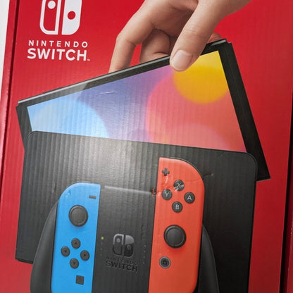 【中古美品】 未使用 Nintendo Switch 有機ELモデル Joy-Con ネオンブルー/ネオンレッド ニンテンドースイッチ ゲーム機本体 034-250224-vt-03-fuz 万代Net店