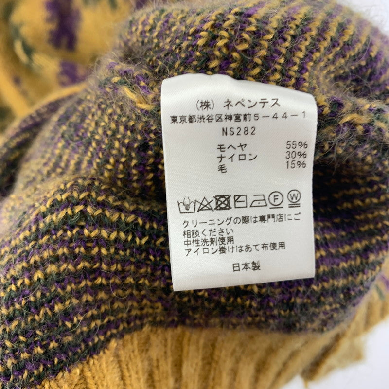 【中古品】【メンズ】  NEEDLES NS282 FLOWER MOHAIR CARDIGAN ニードルス 140-250216-st-04-fuz サイズ：S カラー：マスタード 万代Net店