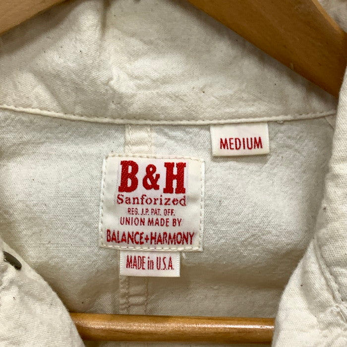【中古品】【メンズ】 BALANCE+HARMONY カバーオールジャケット アウター ブランド 古着 145-250323-gm-10-fuz サイズ：M カラー：ホワイト 万代Net店