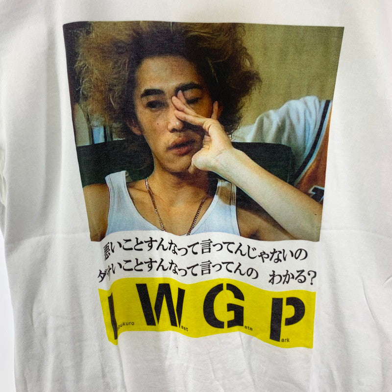 【中古美品】【メンズ】 MLE×I.W.G.P KING PHOTO MESSAGE TEE 半袖Tシャツ カットソー トップス ブランド 古着 142-250222-gm-24-fuz サイズ：M カラー：ホワイト 万代Net店