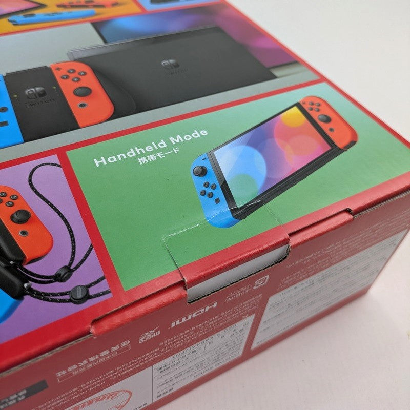 【中古美品】 未使用 Nintendo Switch 有機ELモデル Joy-Con ネオンブルー/ネオンレッド ニンテンドースイッチ ゲーム機本体 034-250224-vt-02-fuz 万代Net店