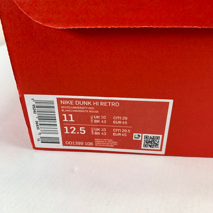 【中古品】【メンズ】 NIKE ナイキ DD1399-106 DUNK HI RETRO CHAMPIONSHIP ダンク ハイ シューズ 靴 スニーカー 160-250223-gm-20-fuz サイズ：29cm カラー：ホワイト レッド 万代Net店