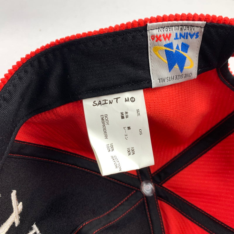 【中古品】【メンズ】 SAINT MICHAEL SM-YS1-0000-079 CAP SECRET キャップ 帽子 185-250223-gm-19-fuz サイズ：FREE カラー：レッド 万代Net店