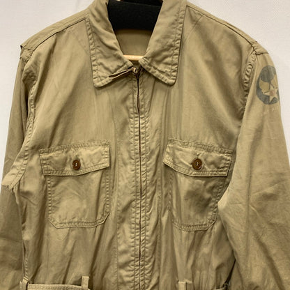 【中古品】【メンズ】 U.S.NAVY TALON AIR FORCE SUMMER FLYING SUIT フライングスーツ 古着 ヴィンテージ つなぎ 145-250222-gm-36-fuz サイズ：38 カラー：ベージュ 万代Net店