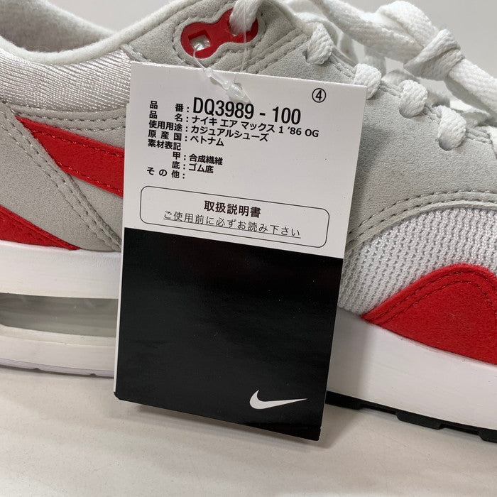 【中古美品】【メンズ】 NIKE ナイキ DQ3989-100 AIR MAX 1 86 OG エア マックス 1 86 シューズ 靴 スニーカー 160-250302-gm-39-fuz サイズ：26cm カラー：ホワイト レッド 万代Net店