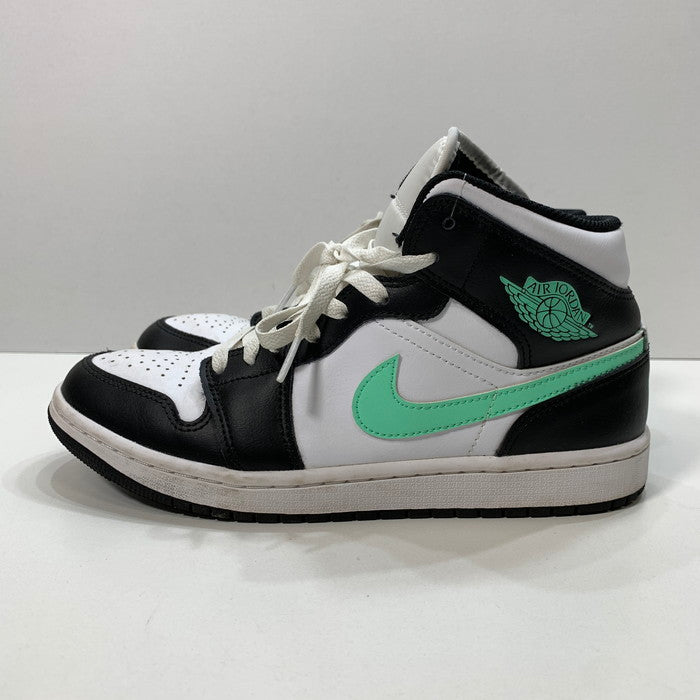 【中古品】【メンズ】 NIKE ナイキ DQ8426-103 AIR JORDAN 1 MID "GREEN GLOW" エアジョーダン 1 ミッド スニーカー 160-250301-gm-11-fuz サイズ：26cm カラー：ホワイト ブラック 万代Net店