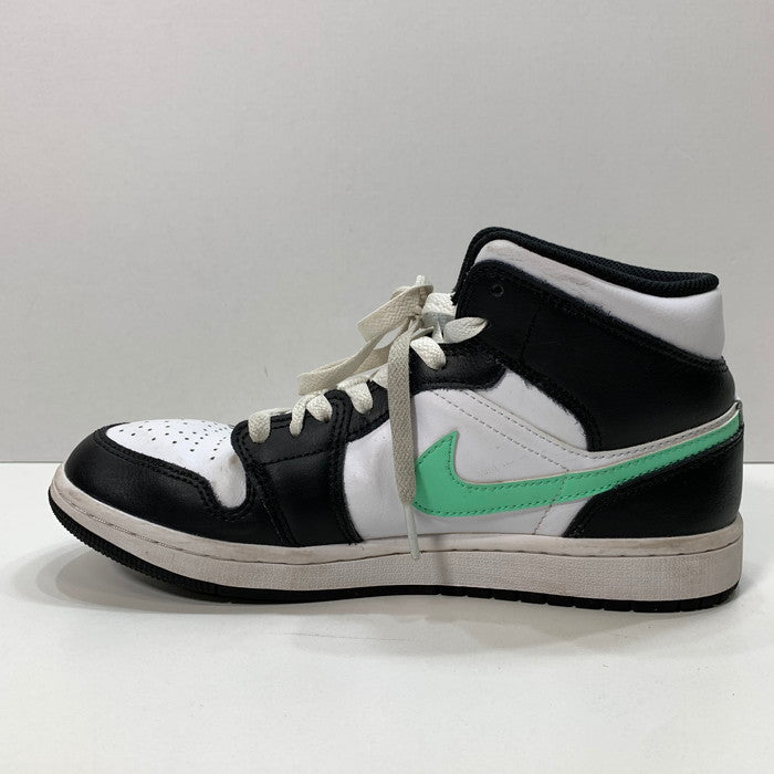 【中古品】【メンズ】 NIKE ナイキ DQ8426-103 AIR JORDAN 1 MID "GREEN GLOW" エアジョーダン 1 ミッド スニーカー 160-250301-gm-11-fuz サイズ：26cm カラー：ホワイト ブラック 万代Net店