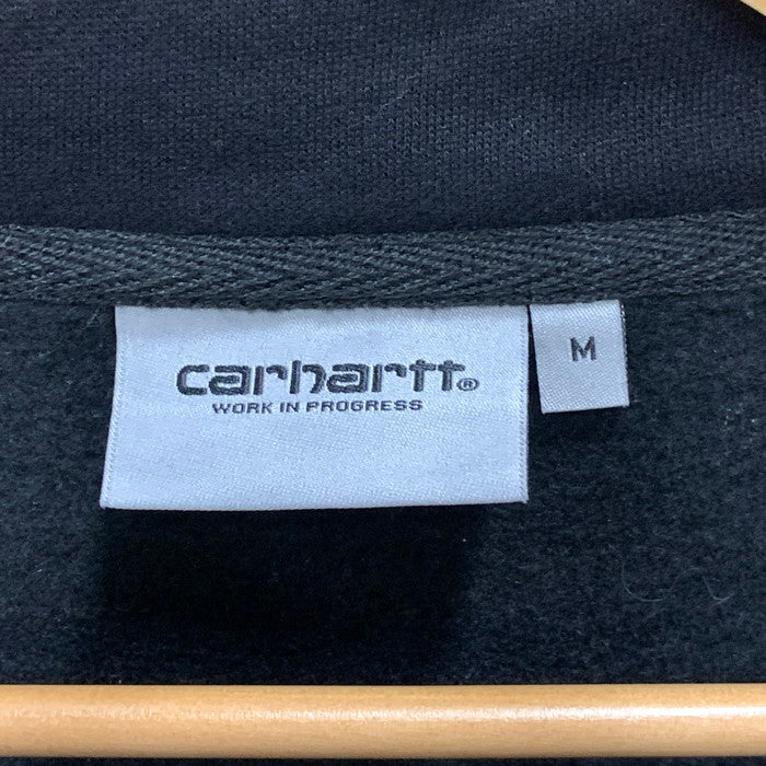 【中古品】【メンズ】 Carhartt カーハート AMERICAN SCRIPT SWEAT ハーフジップスウェット ブランド 古着 145-250224-gm-26-fuz サイズ：M カラー：ブラック 万代Net店