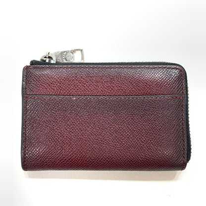 【中古品】【レディース】 COACH コーチ レザーコインケース 財布 ウォレット 181-250302-gm-35-fuz カラー：ワイン 万代Net店