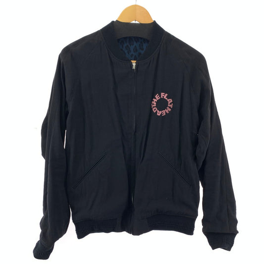【中古品】【メンズ】 THE FLAT HEAD フラットヘッド レーヨンツイルジャケット スカジャン ドラゴン刺繍 裏地レオパード柄 145-250310-nm-02-fuz サイズ：40 カラー：ブラック 万代Net店