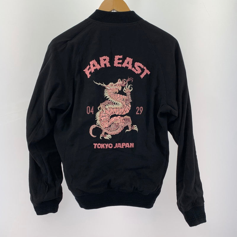【中古品】【メンズ】 THE FLAT HEAD フラットヘッド レーヨンツイルジャケット スカジャン ドラゴン刺繍 裏地レオパード柄 145-250310-nm-02-fuz サイズ：40 カラー：ブラック 万代Net店