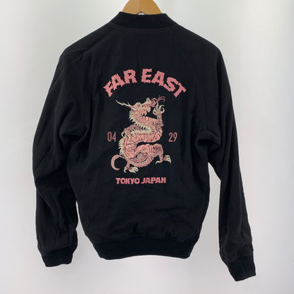 【中古品】【メンズ】 THE FLAT HEAD フラットヘッド レーヨンツイルジャケット スカジャン ドラゴン刺繍 裏地レオパード柄 145-250310-nm-02-fuz サイズ：40 カラー：ブラック 万代Net店
