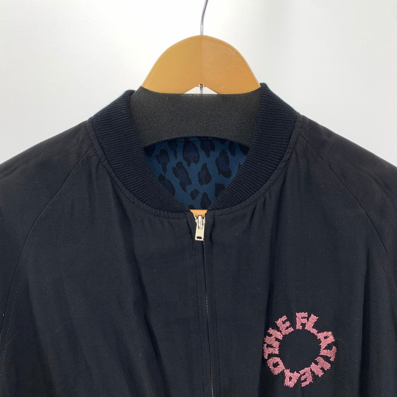 【中古品】【メンズ】 THE FLAT HEAD フラットヘッド レーヨンツイルジャケット スカジャン ドラゴン刺繍 裏地レオパード柄 145-250310-nm-02-fuz サイズ：40 カラー：ブラック 万代Net店