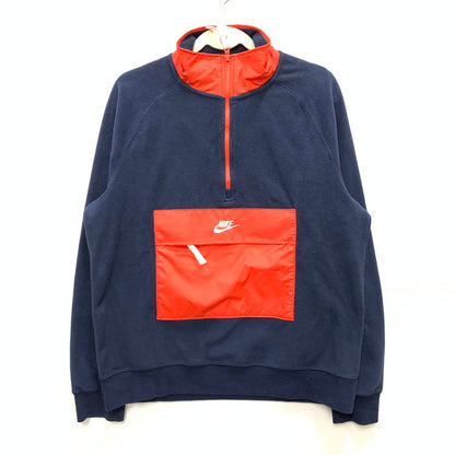 【中古品】【メンズ】 NIKE ナイキ ハーフジップフリースジャケット アウター ブランド 古着 148-250320-gm-22-fuz サイズ：L カラー：ネイビー 万代Net店