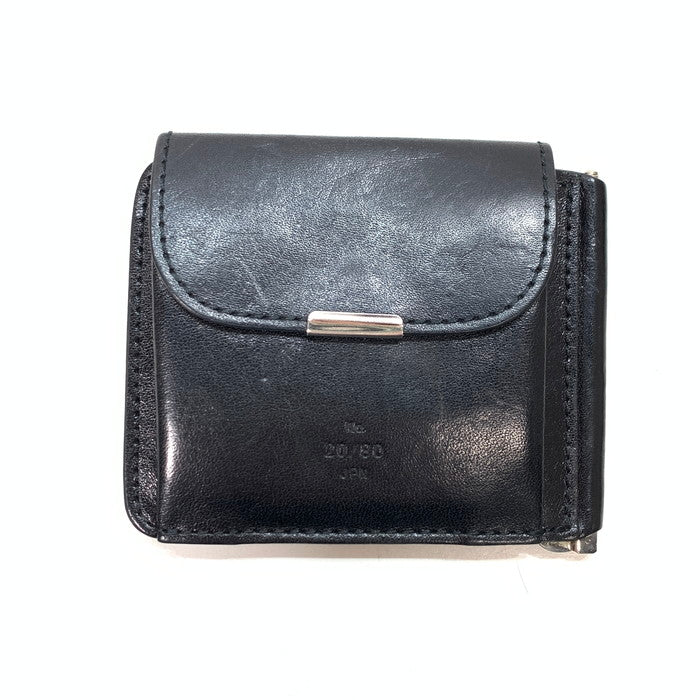 【中古品】【メンズ】 20/80 TWENTY EIGHTY トゥエンティーエイティー W016 KIP LEATHER CLIP WALLET クリップウォレット マネークリップ 財布 ブランド 200-250322-gm-04-fuz カラー：ブラック 万代Net店