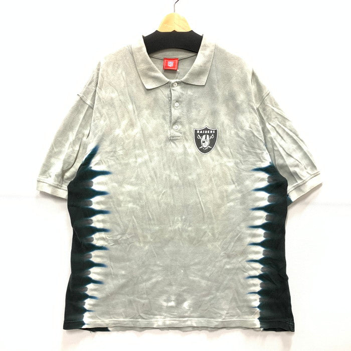 【中古品】【メンズ】 NFL RAIDERS ラスベガス・レイダース ポロシャツ 半袖 トップス ブランド 古着 145-250323-gm-04-fuz サイズ：XXL カラー：カーキ タイダイ 万代Net店