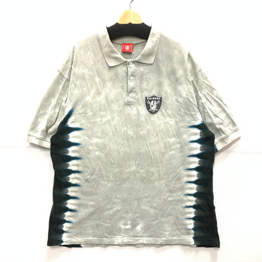【中古品】【メンズ】 NFL RAIDERS ラスベガス・レイダース ポロシャツ 半袖 トップス ブランド 古着 145-250323-gm-04-fuz サイズ：XXL カラー：カーキ タイダイ 万代Net店
