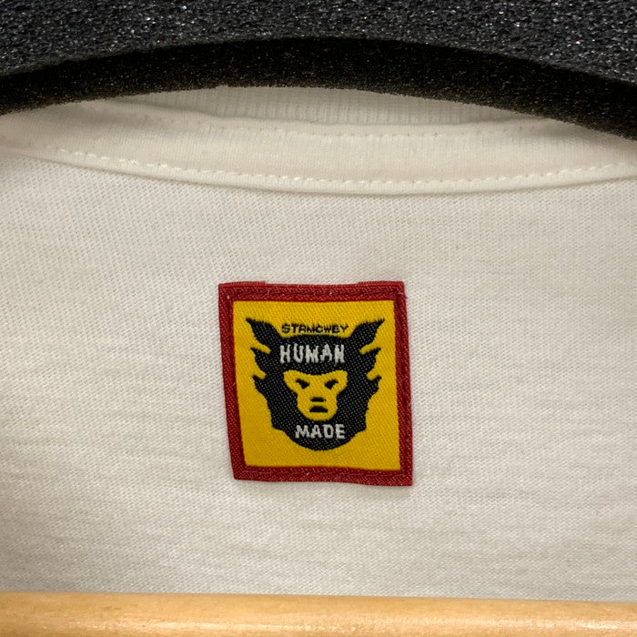 【中古品】【メンズ】 HUMAN MADE ヒューマンメード 半袖Tシャツ カットソー トップス ブランド 古着 142-250329-gm-23-fuz サイズ：M カラー：ホワイト 万代Net店
