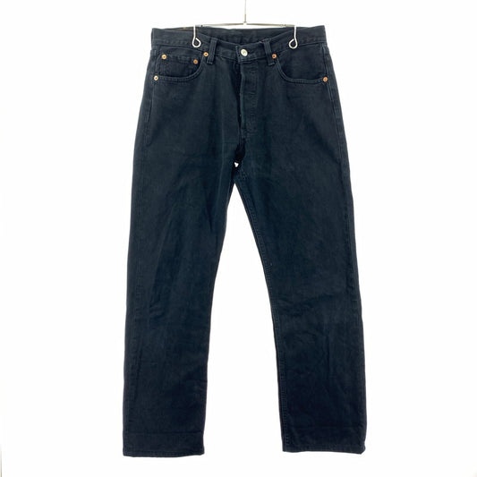 【中古品】【メンズ】 LEVI'S 501 ユーロリーバイス Levis BLACK DENIM PANTS ブラック デニムパンツ ボタン裏刻印247 00501 0165 ストレート 古着 ※ダメージあり 156-250401-nm-03-fuz サイズ：W33 カラー：ブラック 万代Net店