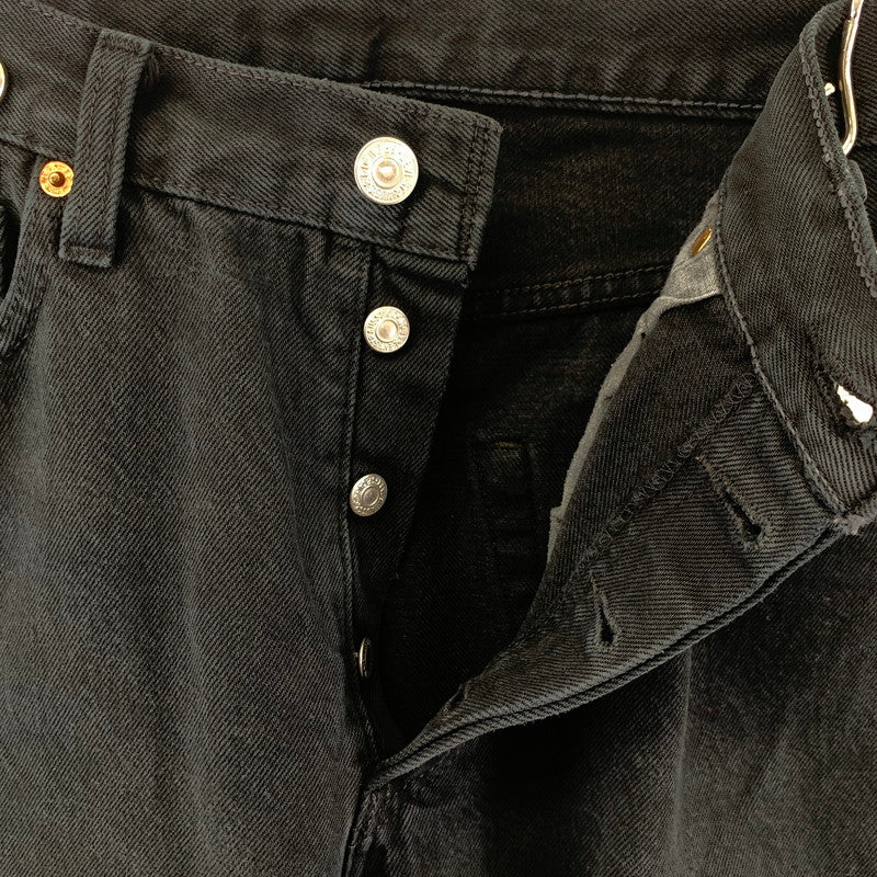 【中古品】【メンズ】 LEVI'S 501 ユーロリーバイス Levis BLACK DENIM PANTS ブラック デニムパンツ ボタン裏刻印247 00501 0165 ストレート 古着 ※ダメージあり 156-250401-nm-03-fuz サイズ：W33 カラー：ブラック 万代Net店
