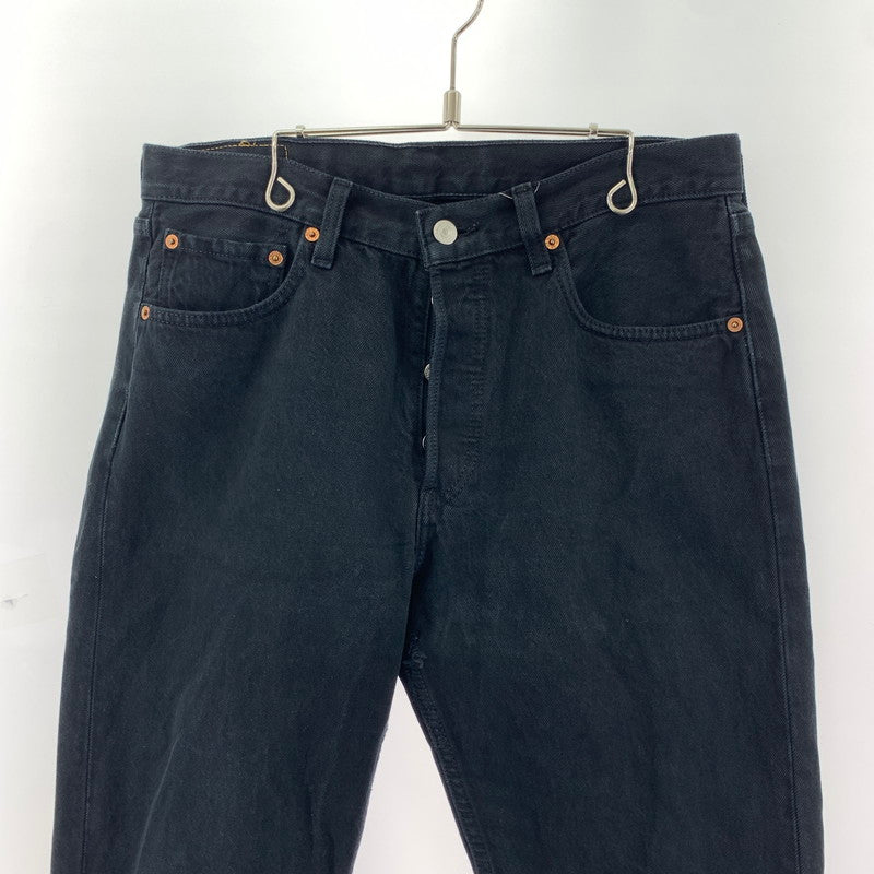 【中古品】【メンズ】 LEVI'S 501 ユーロリーバイス Levis BLACK DENIM PANTS ブラック デニムパンツ ボタン裏刻印247 00501 0165 ストレート 古着 ※ダメージあり 156-250401-nm-03-fuz サイズ：W33 カラー：ブラック 万代Net店