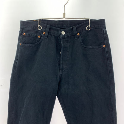 【中古品】【メンズ】 LEVI'S 501 ユーロリーバイス Levis BLACK DENIM PANTS ブラック デニムパンツ ボタン裏刻印247 00501 0165 ストレート 古着 ※ダメージあり 156-250401-nm-03-fuz サイズ：W33 カラー：ブラック 万代Net店