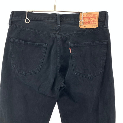 【中古品】【メンズ】 LEVI'S 501 ユーロリーバイス Levis BLACK DENIM PANTS ブラック デニムパンツ ボタン裏刻印247 00501 0165 ストレート 古着 ※ダメージあり 156-250401-nm-03-fuz サイズ：W33 カラー：ブラック 万代Net店