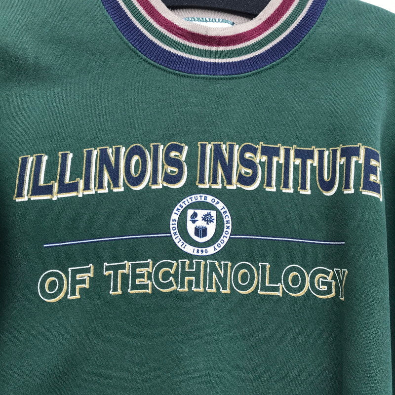 【中古品】【レディース】 GENUS 90‘S ジーナス ナインティーズ スウェット グリーン SIZE:L USA製 汚れ・毛玉・ほつれ・襟ヨレあり 170-260702-io-06-fuzh 万代Net店