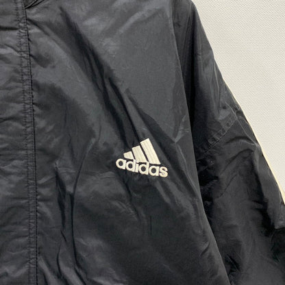 【中古品】【メンズ】 adidas アディダス 90s ベンチコート アウター ジャケット ブランド 古着 145-250406-gm-29-fuz サイズ：US L カラー：ブラック 万代Net店