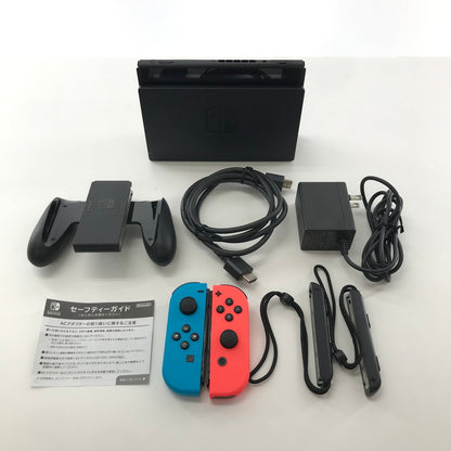 【中古美品】 Nintendo Switch ニンテンドースイッチ 本体 Joy-Con(L) ネオンブルー (R) ネオンレッド 2019モデル ゲーム 034-250416-mh-09-fuz 万代Net店