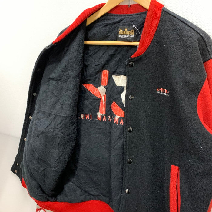 【中古品】【メンズ】 AUBURN SPORTWAR スタジャン アワードジャケット スタジアムジャケット アウター ブランド 古着 145-250420-gm-28-fuz サイズ：表記無し カラー：ブラック レッド 万代Net店