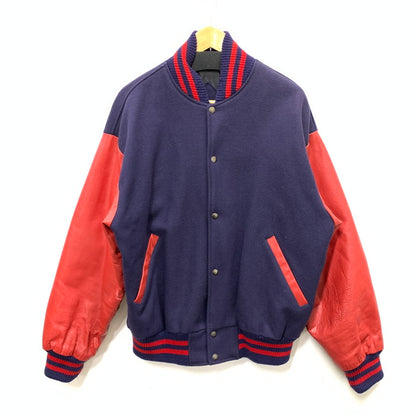 【中古品】【メンズ】 ASTRO WEAR 90s VARSITY JACKET スタジアムジャケット スタジャン ブランド 古着 145-250420-gm-27-fuz サイズ：L カラー：ネイビー レッド 万代Net店