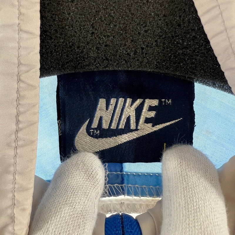 【中古品】【メンズ】 NIKE ナイキ ナイロンプルオーバー ホワイト 紺タグ 上着 アウター SIZE:L ハーフジップ 80S ※シミ汚れ大あり・ナイキのマーク消えかけ 148-260919-io-29-fuzh 万代Net店
