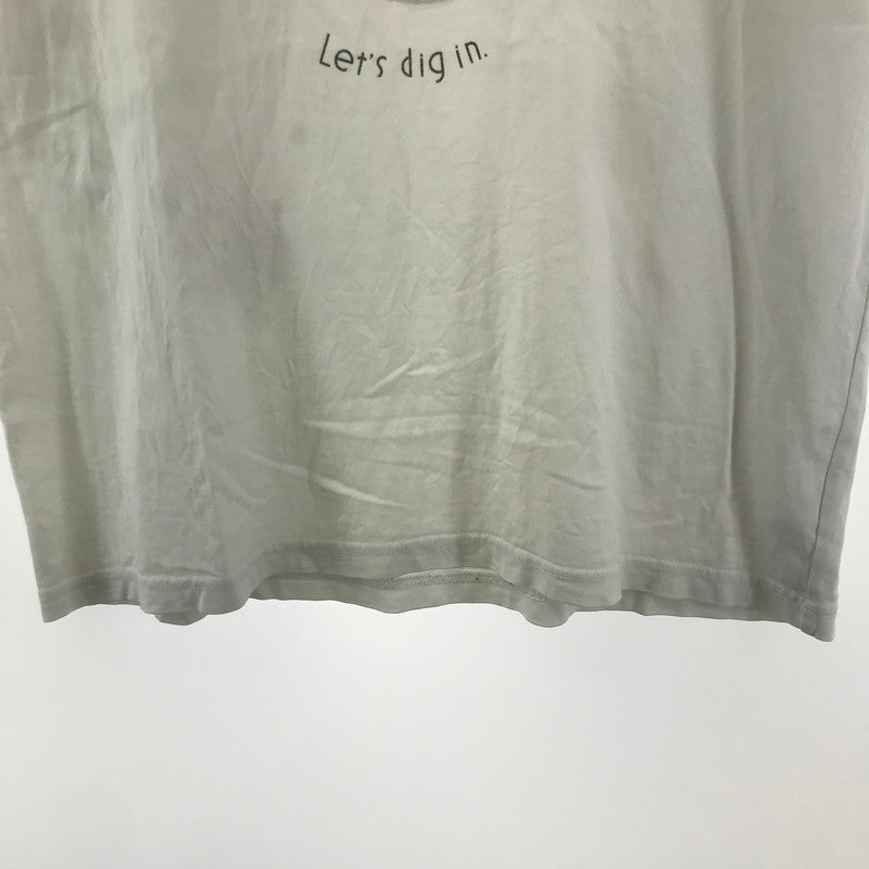 【中古品】【メンズ】 GELATO PIQUE HOMME ジェラートピケ オム プレート ロゴ パンケーキ Tシャツ 半袖 古着 141-250430-mh-05-fuz サイズ：M カラー：ホワイト 万代Net店