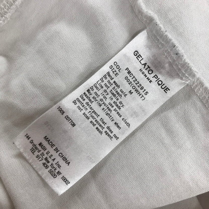 【中古品】【メンズ】 GELATO PIQUE HOMME ジェラートピケ オム プレート ロゴ パンケーキ Tシャツ 半袖 古着 141-250430-mh-05-fuz サイズ：M カラー：ホワイト 万代Net店