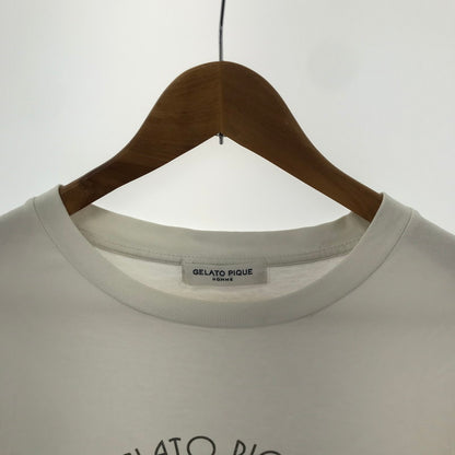【中古品】【メンズ】 GELATO PIQUE HOMME ジェラートピケ オム プレート ロゴ パンケーキ Tシャツ 半袖 古着 141-250430-mh-05-fuz サイズ：M カラー：ホワイト 万代Net店