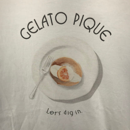 【中古品】【メンズ】 GELATO PIQUE HOMME ジェラートピケ オム プレート ロゴ パンケーキ Tシャツ 半袖 古着 141-250430-mh-05-fuz サイズ：M カラー：ホワイト 万代Net店