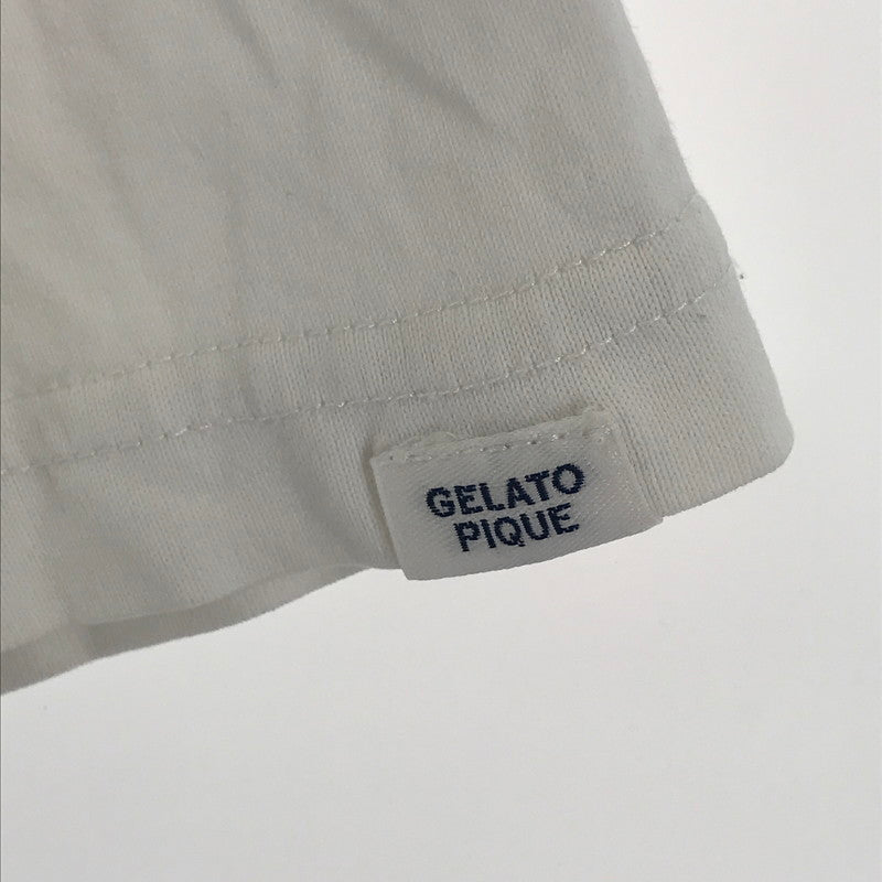 【中古品】【メンズ】 GELATO PIQUE HOMME ジェラートピケ オム プレート ロゴ パンケーキ Tシャツ 半袖 古着 141-250430-mh-05-fuz サイズ：M カラー：ホワイト 万代Net店