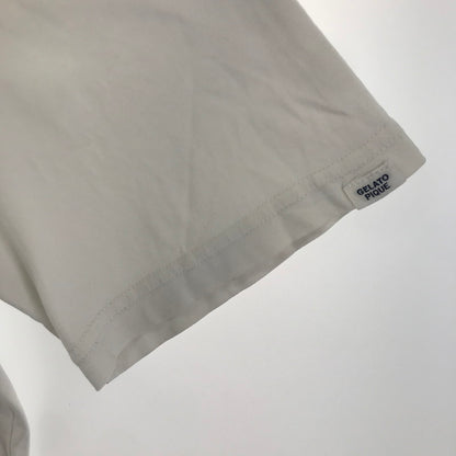【中古品】【メンズ】 GELATO PIQUE HOMME ジェラートピケ オム プレート ロゴ パンケーキ Tシャツ 半袖 古着 141-250430-mh-05-fuz サイズ：M カラー：ホワイト 万代Net店