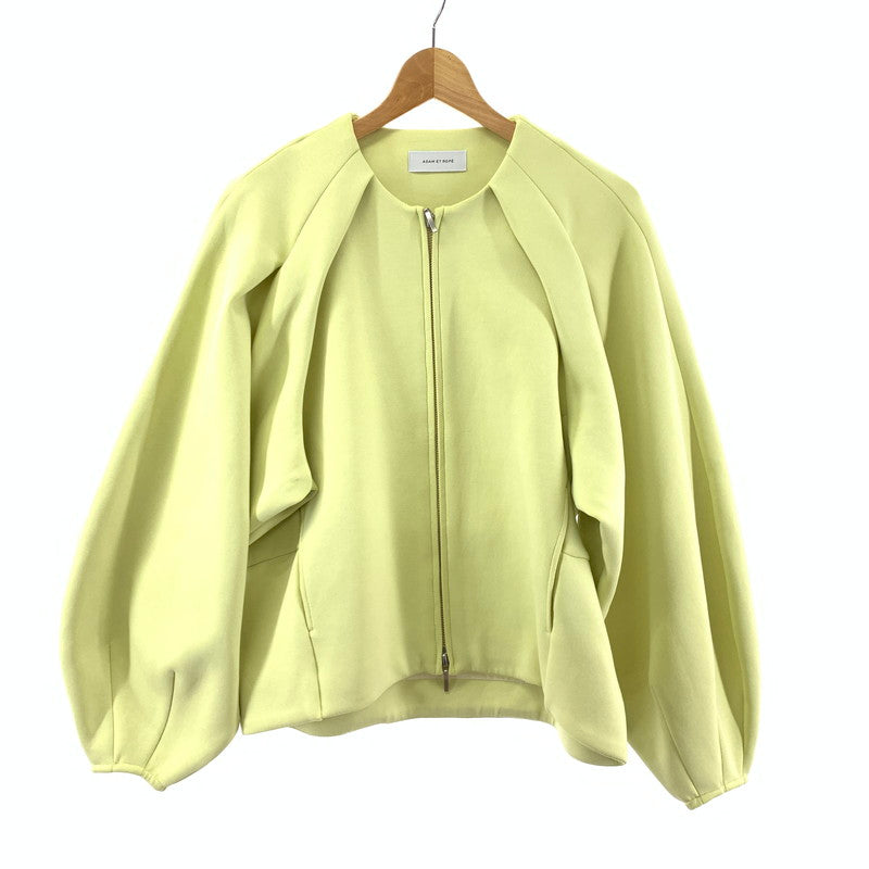 【中古品】【レディース】 ADAM ET ROPE アダムエロペ GAL-04050-A コクーンブルゾン ノーカラー ジャケット 169-250505-nm-05-fuz サイズ：フリー カラー：ライトグリーン 万代Net店