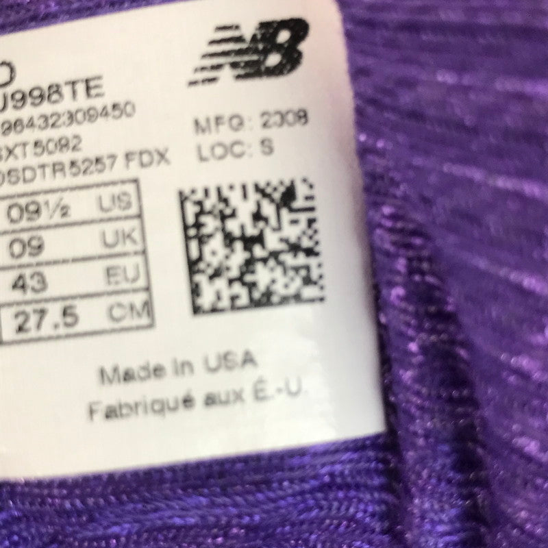【中古美品】【メンズ】 NEW BALANCE ニューバランス U998TE スエード スニーカー シューズ 靴 162-250824-nm-57-fuz サイズ：27.5 カラー：パープル 万代Net店